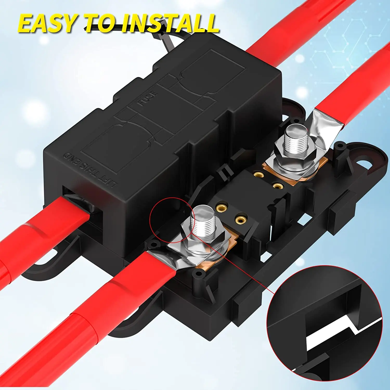 1PC MEGA Fuse Block ANL Bolt-on Blade Fuse Holder Flat Type Fuse For Car Boat Motorcycle 80A 100A 125A 150A 175A 200A 250A 300A