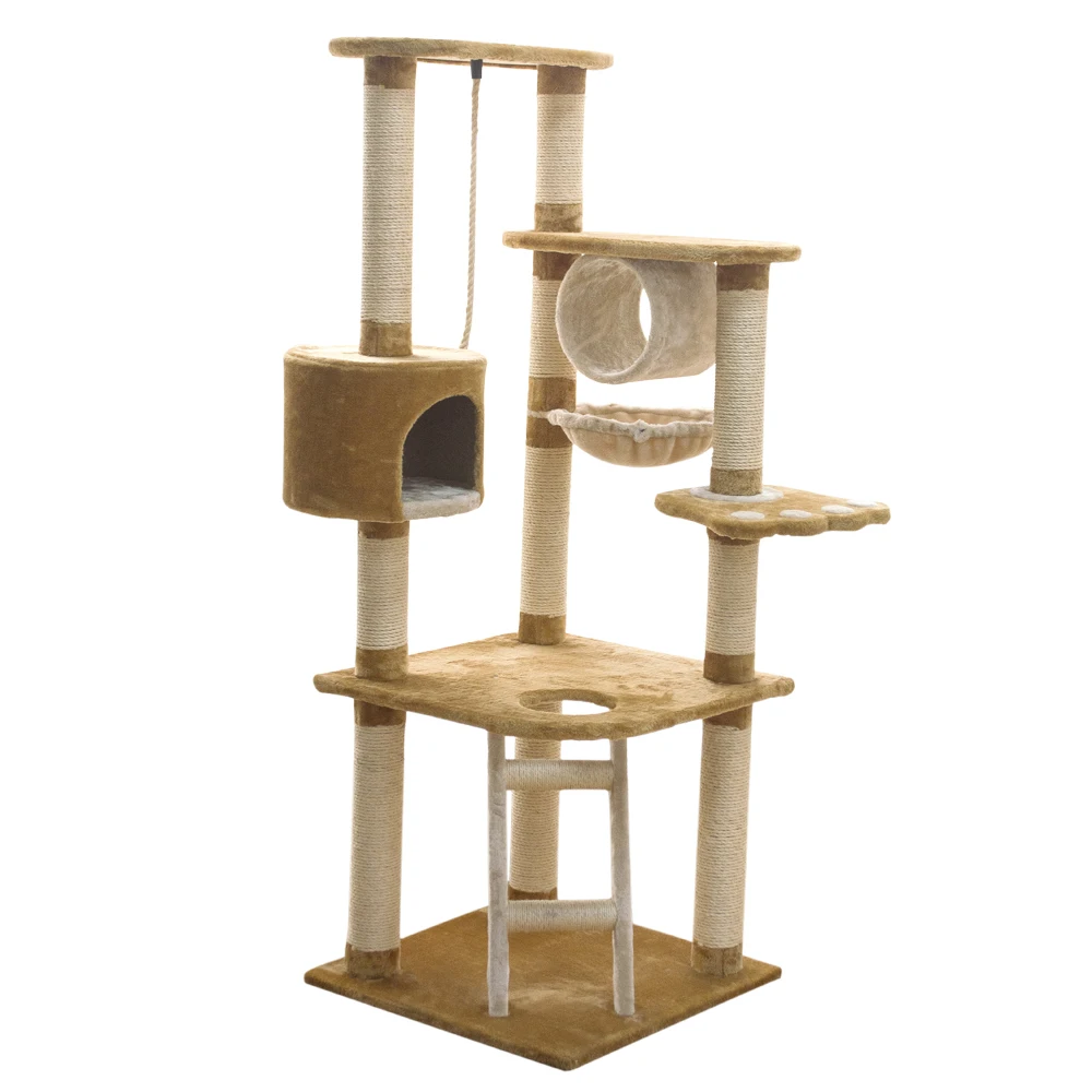 Diy Wood Floor To Ceiling Climbing Play Indoor Cat Tree Towers House Products For Large Cats