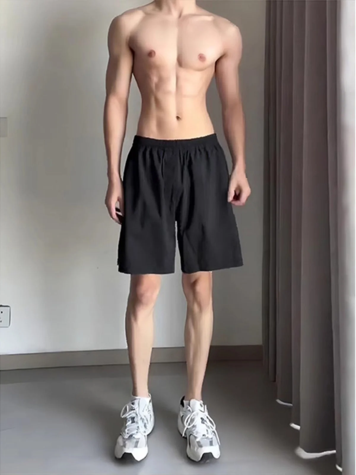 

Bla Ice Silk Qui Dry orts Men's Summer Thin Water Beach Pants Loose Casual Five-Quarter West Pants Faionable Brand