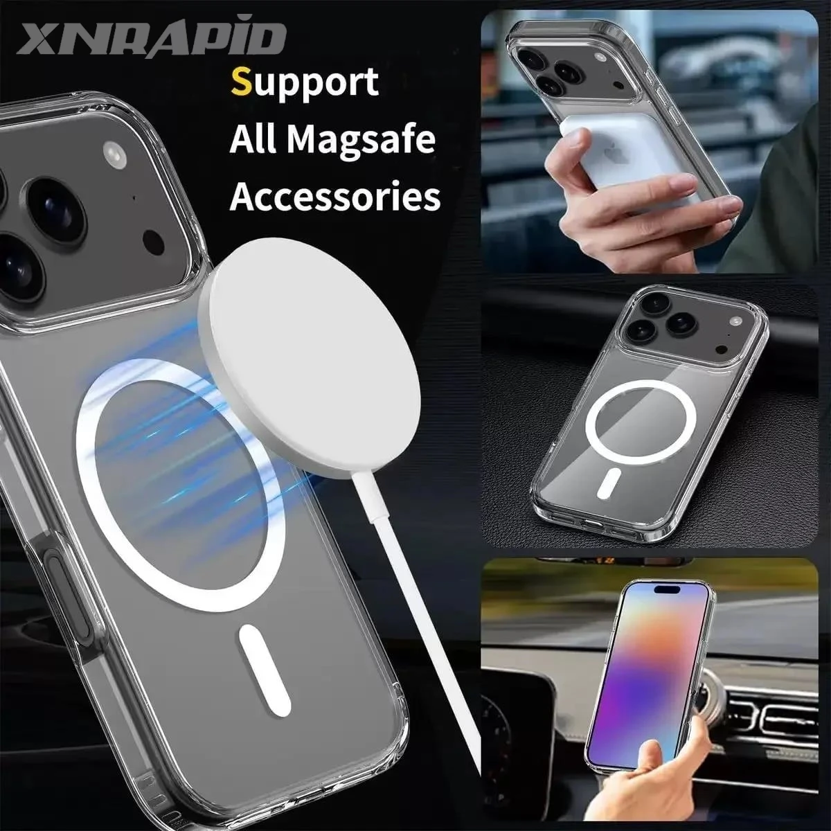 حافظة شفافة لهاتف آيفون 17 برو ماكس 17 اير 17 برو ماجسيف غطاء هاتف ممتص للصدمات خلفي مغناطيسي شفاف لهاتف آيفون 17/17 برو ماكس/17 برو #5