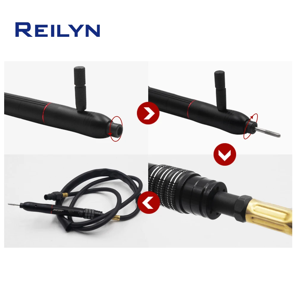 Reilyn 65000RPM Pneumatic Pencil Die Grinder Kit for Engraving DIY Scribe Lettering Industrial Grade Hose Engraving Pen Tool