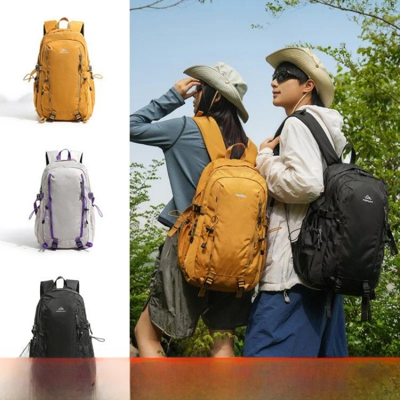 Lightweight Outdoor Travel Backpack Unisex Commuter Hiking Mountain Climbing Bag Female Style Double Shoulder Nylon Material