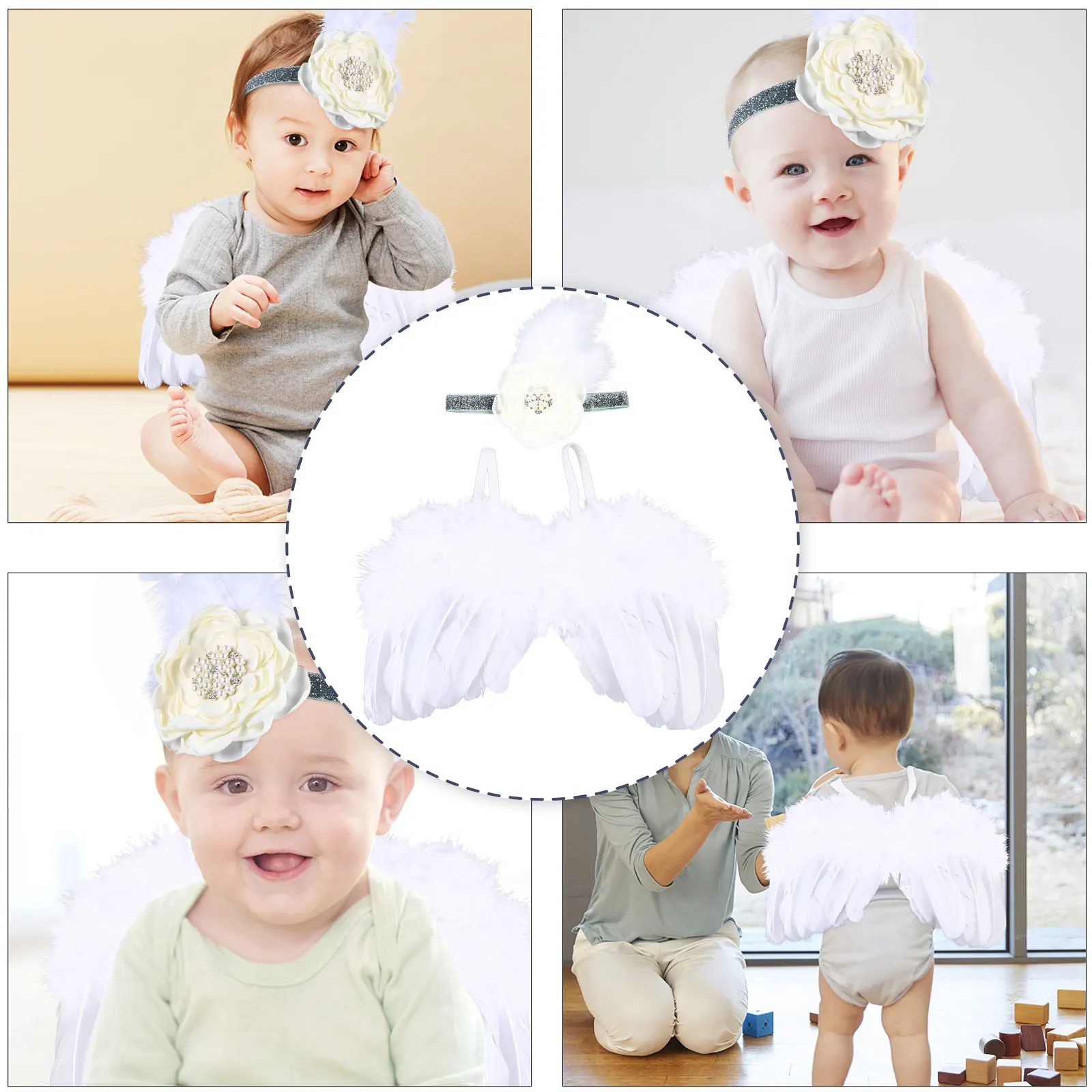 

2Pcs Baby Wing Clothing Kids Photography Costume Hundred Days Photo Clothes Infant Photo Outfit Kids Costume Wing Baby Clothing