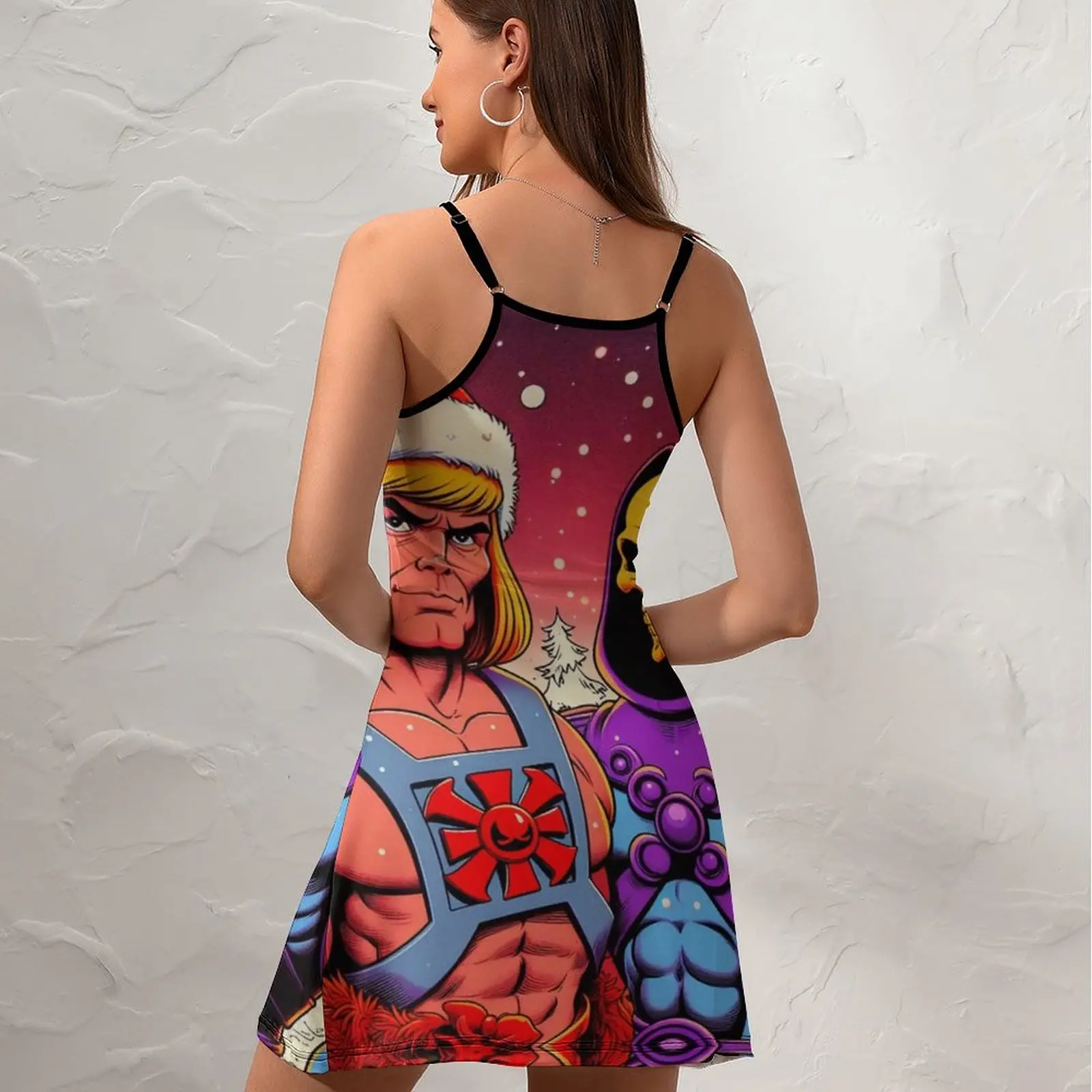 Sexy He Man And Skeletor for Sale  Women's Sling Dress Funny Novelty Cocktails  Woman's Dress Strappy Dress Hot Sale