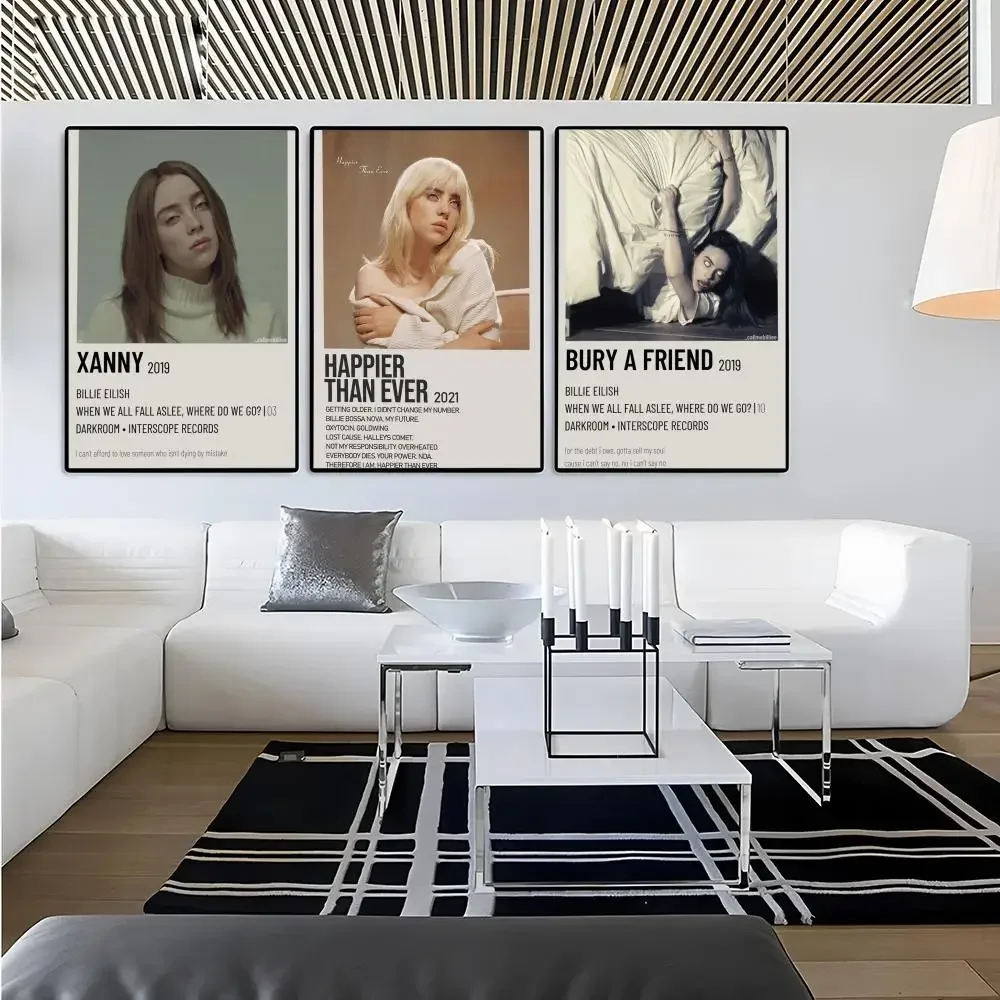 B-Billie-E-eilish Poster Poster Wall Art Canvas Print Home Deco Aesthetic Anime Vintage Minimalist Nordic Bedroom Living Room