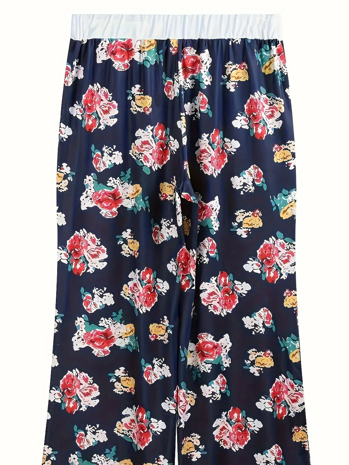 بنطال كاجوال نسائي كبير منسوج مطبوع