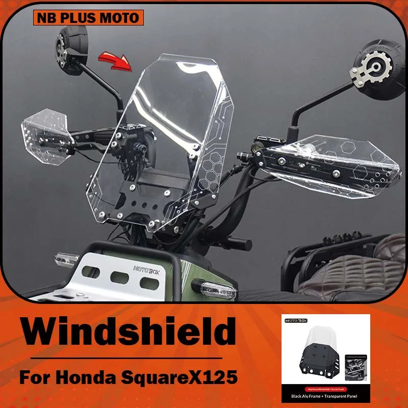 【Premium】For Honda SquareX125 modification – Cyber transparent windshield with illuminated front air deflector kit