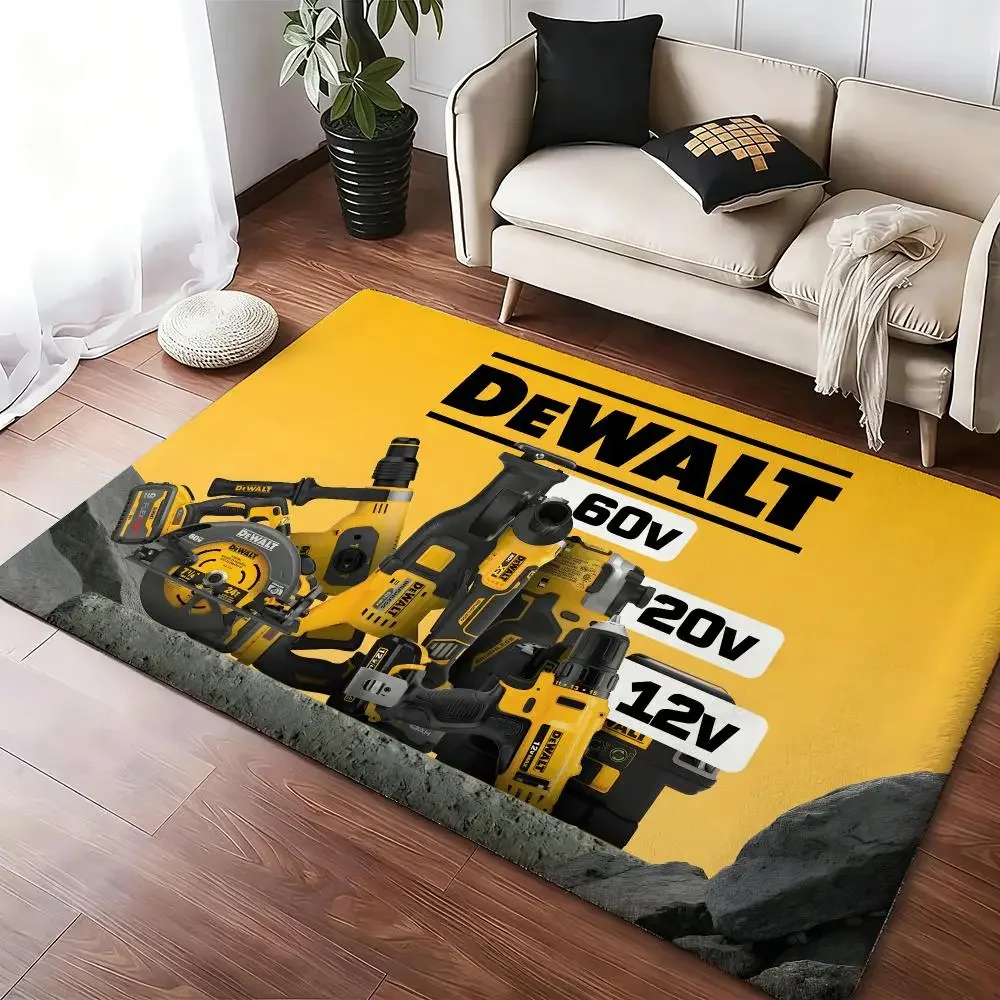 De-walts Power Tool Floor Mat Soft Thickened Absorbent Non-Slip Bedroom Living Room Door Mat Home Decor Flannel Rugs