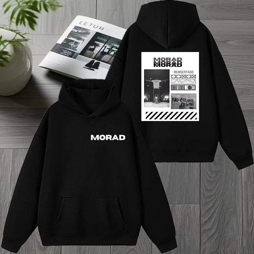 

Hot Rapper Morad MDLR Album Tour 2025 Double Sided printed Hoodies Men women vintage Fleece Sweatshirt Unisex Casual pullover