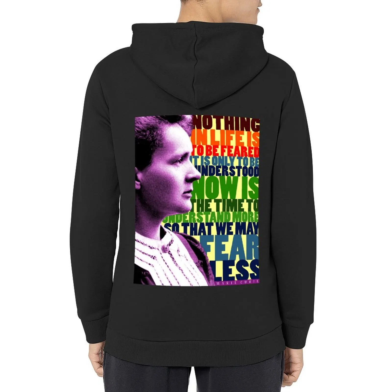 ماري كوري ملهمة إقتباس هوديي معطف الرجال الملابس الكورية نمط الملابس الكورية الملابس الجمالية هوديي للرجال #1