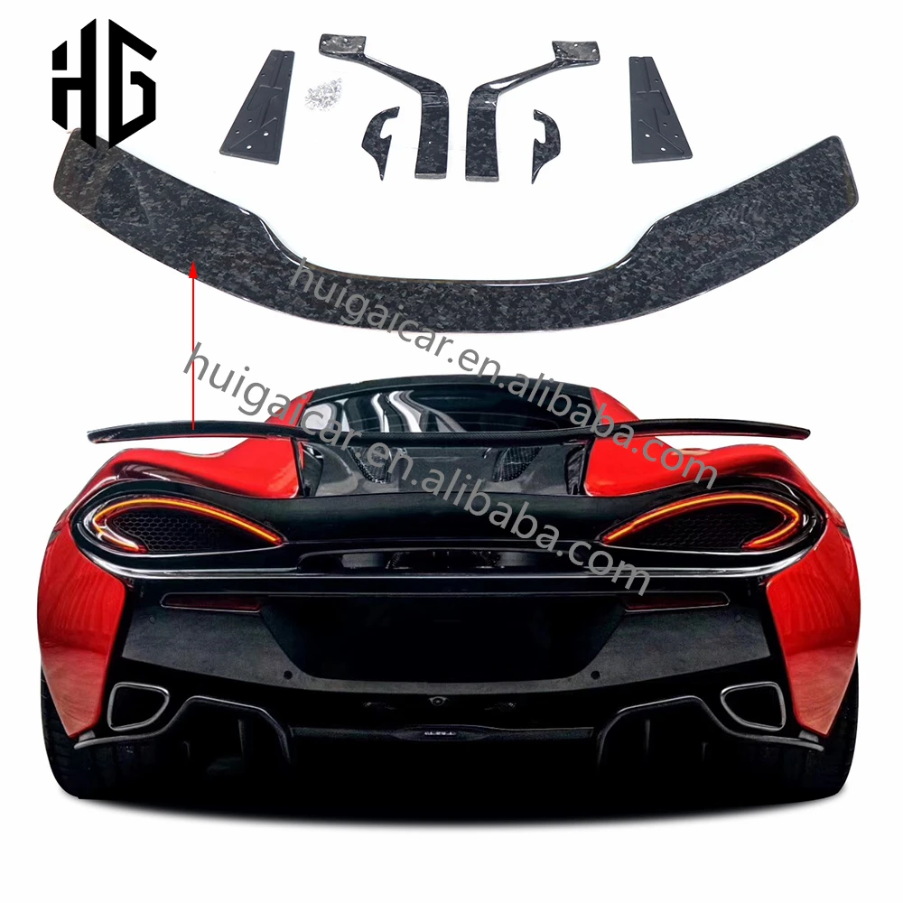

For Mclaren 540C 570 570S GT N Style Forged Carbon Fiber Rear Spoiler Rear Wing Lip Tail Trunk SpoilersTail Fins Body Kit