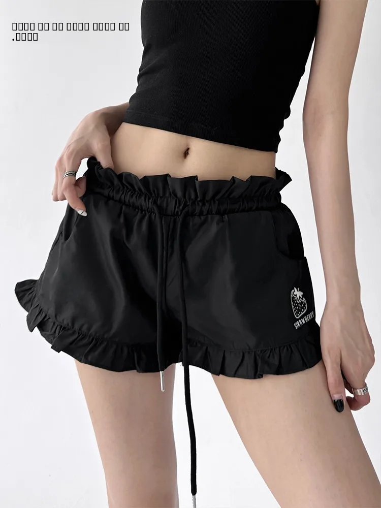 Bla cintura alta ort calças femininas design sensação pequeno ence casual perna larga calças quentes primavera verão nova chegada