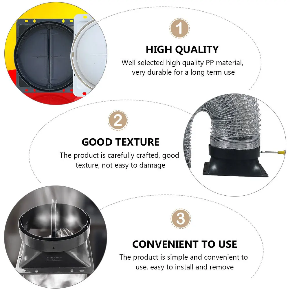 

2Pcs Professional Range Hood Base Durable Kitchen Ventilator Check Valve Non-Return Valve Practical Accessory for Hotels and