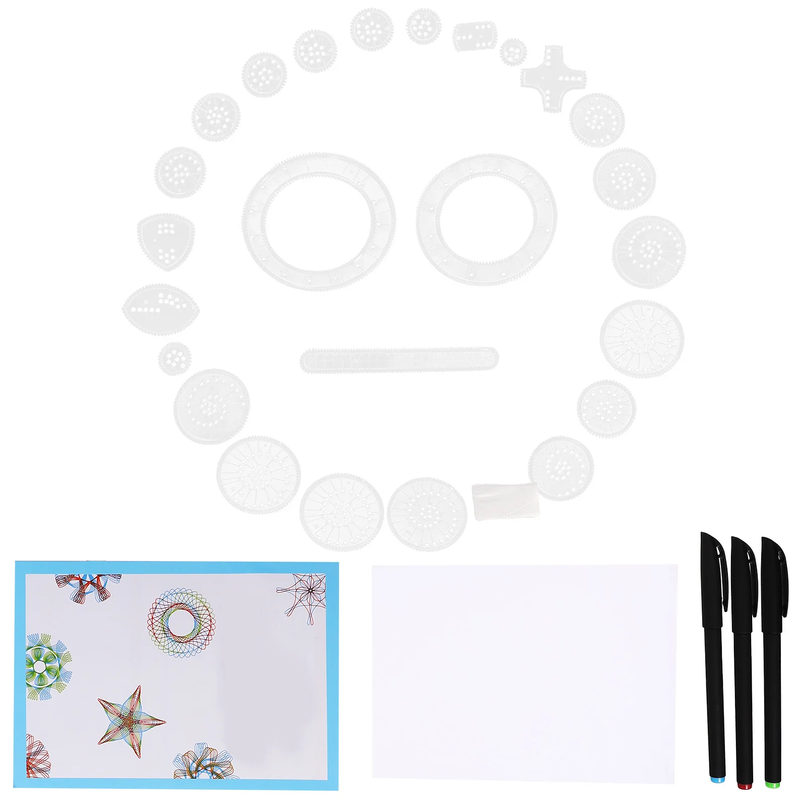 29pcs Set 29-Piece Educational Drawing For Parent- Interaction Geometric Drafting Tools Interlocking