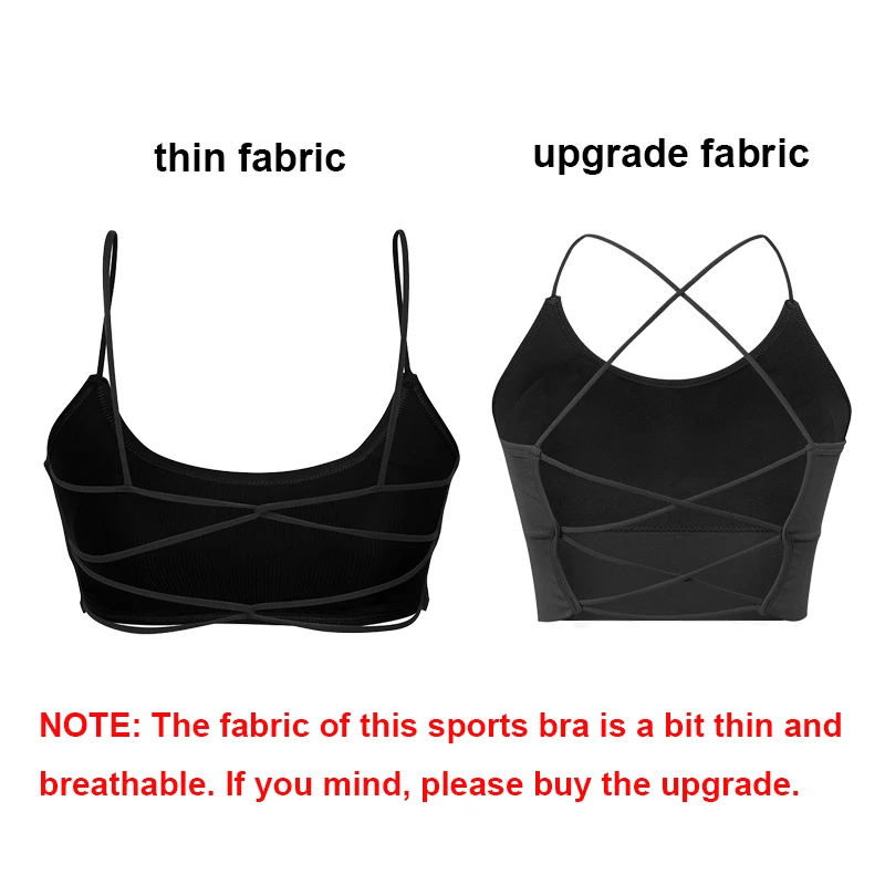 Thin Strape Yoga Sports Bra, Breathable Comfortable Workout Top Bra Without Steel Ring,Sexy Beauty Back Sports Bra for Women Gym