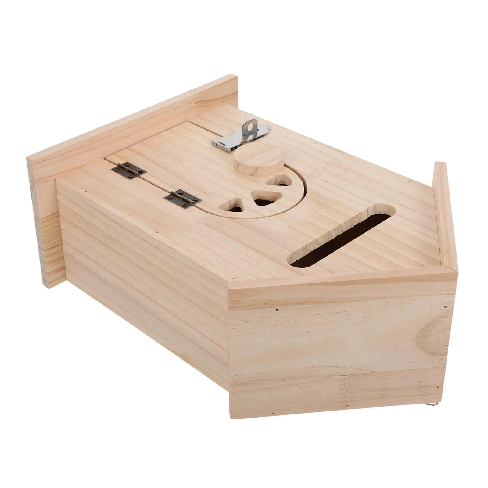 Locking Wall-Mount Mailbox Wood House Shaped Vintage Outdoor Mailbox Farmhouse Security Drop Box Suggestion Box for Home Office