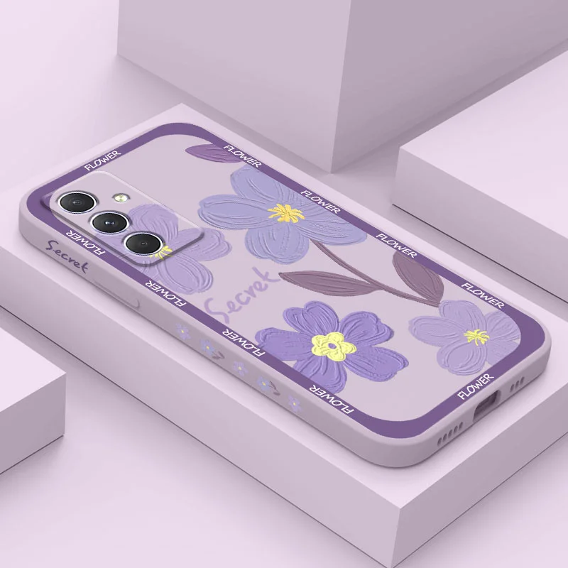

Purple Flower Phone Case For Samsung Galaxy A17 A54 A34 A24 A56 A36 A26 A16 A14 A55 A35 A25 A15 A06 A05 A05S A04 A04S A04E 4G 5G