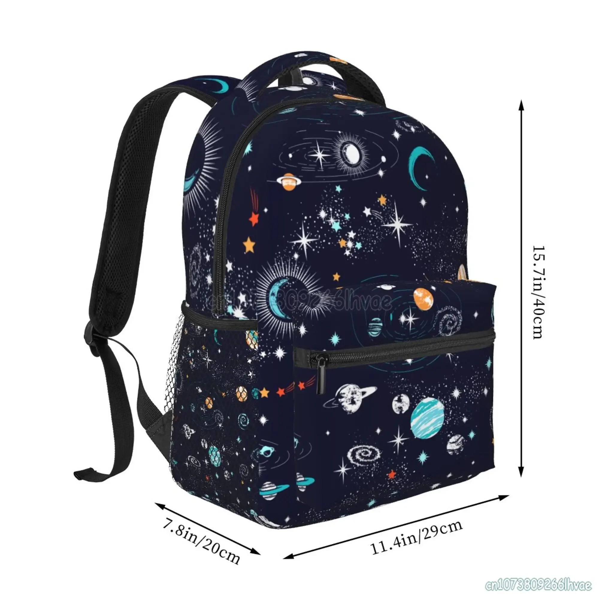 Toddlers Space Planet Pattern Students School Bags for Boys Girls Cute Travel Backpacks Unisex Softback Laptop Backpack