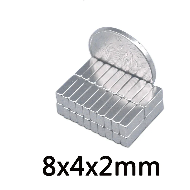 8X4X2 mm N35 neodymium permanent magnet 8mm X 4mm Permanent Neodymium Magnet Strong 8x4x2mm Small Block Magnet 8*4*2mm