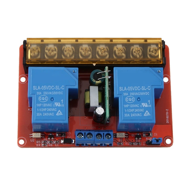 

1 Pieces 2 Channel Relay Module 30A High-Low Level Trigger Control Relay Module Relay Switch Board