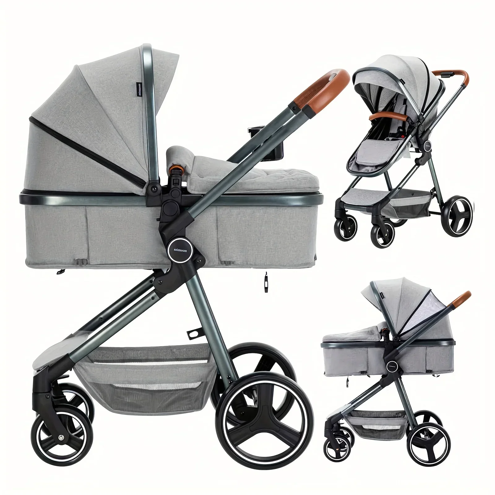 2-in-1 Baby Stroller Newborn Standard Stroller Infant To Toddler Stroller Lightweight Baby Carriage Pram