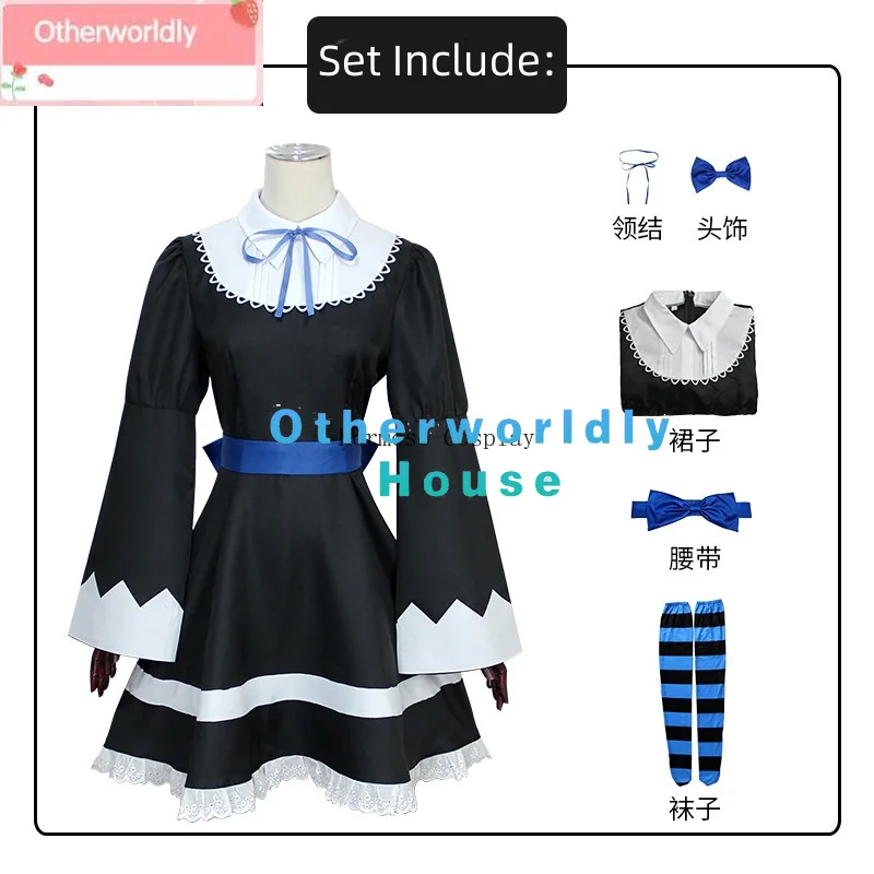 Pantis y medias de Anime con cinturón para mujer, disfraz de sirvienta de Cosplay, vestido de Lolita, uniforme de fiesta de Halloween, regalos de cumpleaños