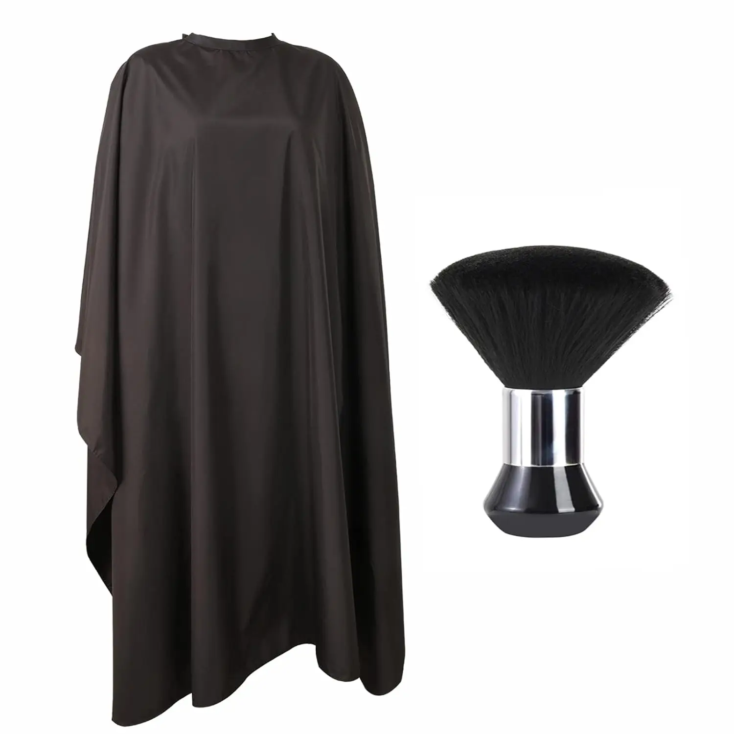 2PCS Professional Hair Cutting Cape with Neck Duster Brush, Large Size Salon Barber Cape for Men, Women and Kids