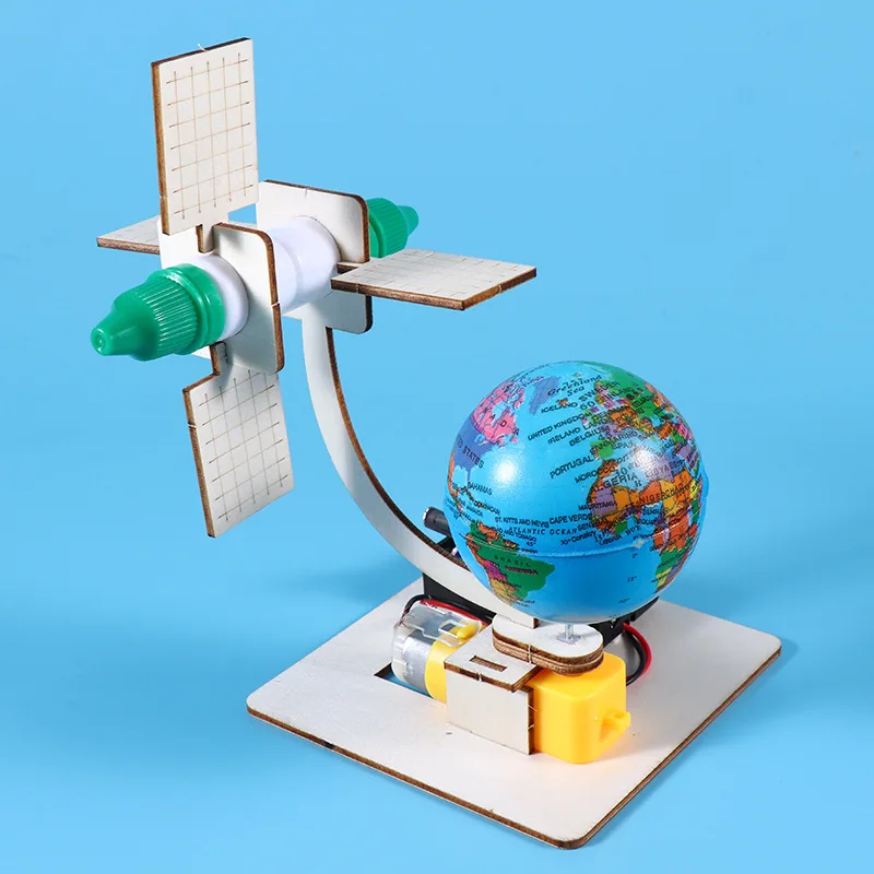 1pcs Rotating Orbit Satellite Aerospace Model DIY Handmade Science Gizmo Space Station Toys For Kids Gift Learning Toy G81