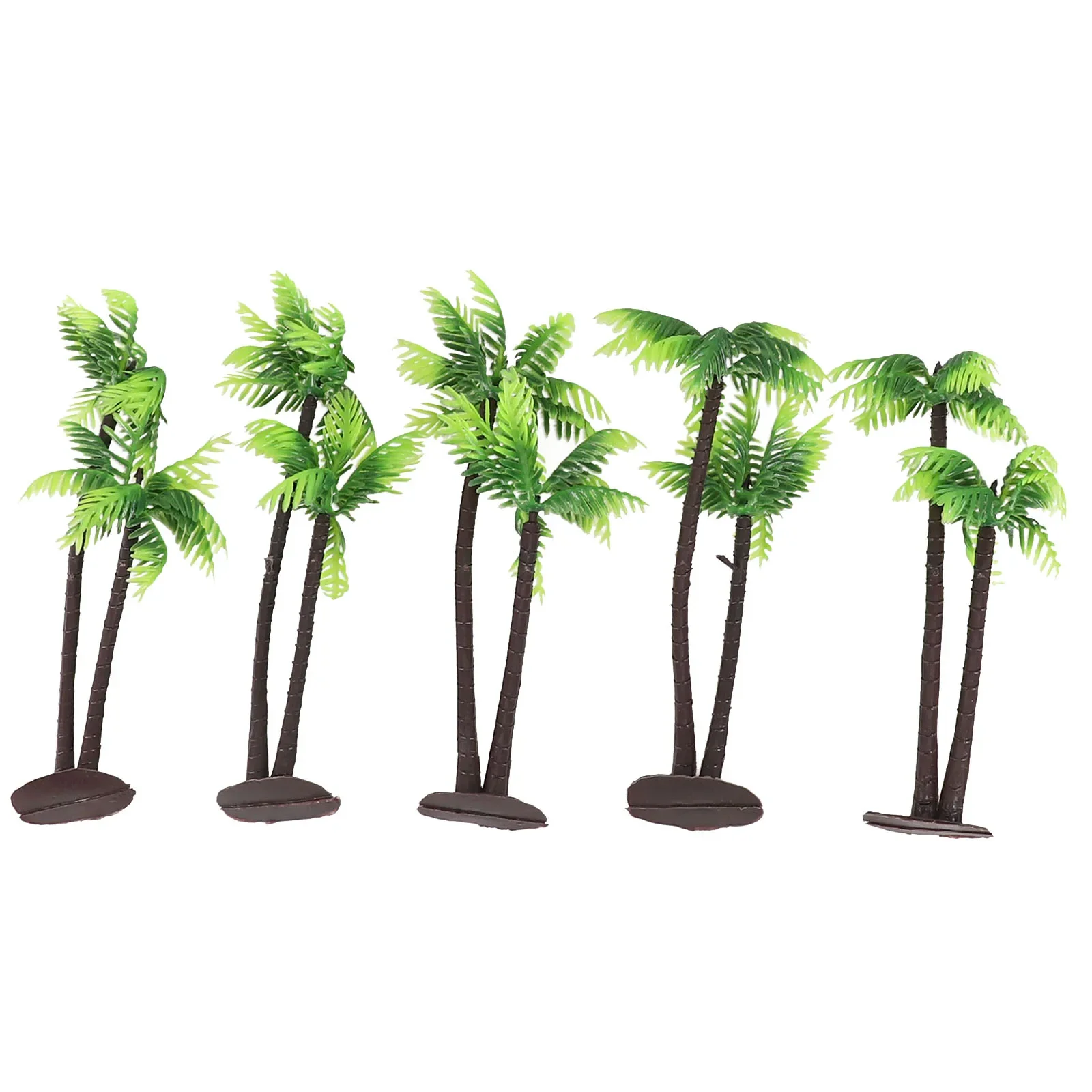 5Pcs Plastic Coconut Palm Tree Miniature Plant Pots Bonsai Craft Micro Landscape DIY Decor Living Room Study Decor Craft Model