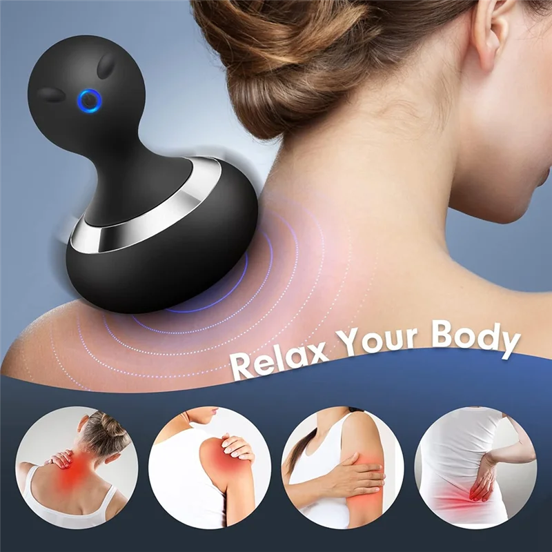 Cordless Electric Massager, 10 Modes Powerful Vibration Gourd Vibrator, Rechargeable Handheld Neck Massager