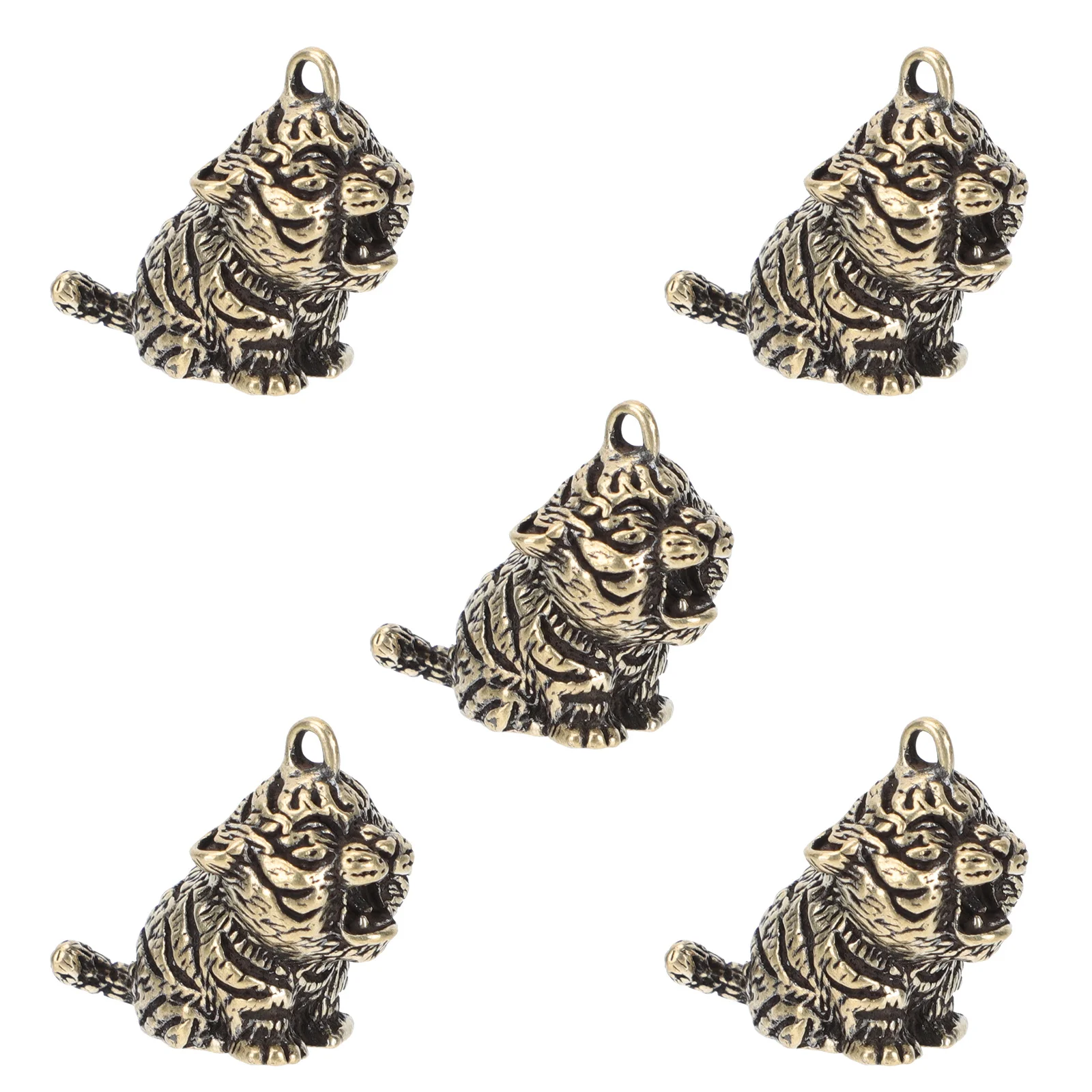 

5pcs Retro Brass Diy Decor Craft Hanging Ornament Sturdy Durable Desktop Decoration Small Gift Keychain Pendant Brass Craft