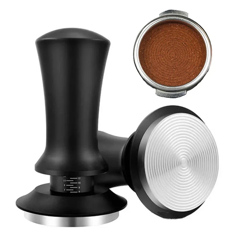 Adjustable Coffee Tamper 51/53/58mm Stainless Steel Flat Thread Base Espresso Press Tool