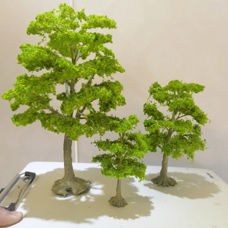 10/15/22cm Model Tree Wire trunk tree Model G Ho Scale Model Bright Green Tree Field Military Sand Table Train Layout Material