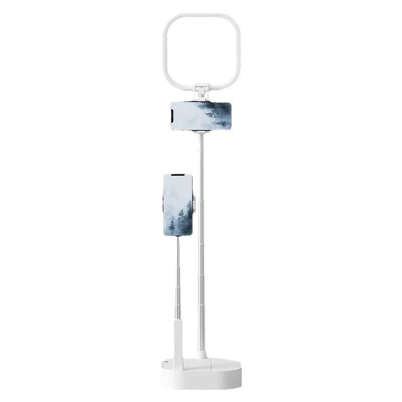 

New live mobile phone holder with filling light dual position 360 degree rotation foldable portable overhead shooting