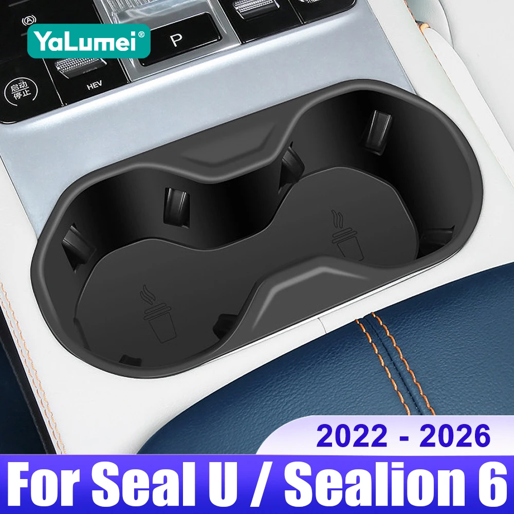 For BYD Seal U Sealion 6 Song Plus DM-i EV 2022 2023 2024 2025 2026 Car Central Console Cup Holder Storage Box Tray Accessories
