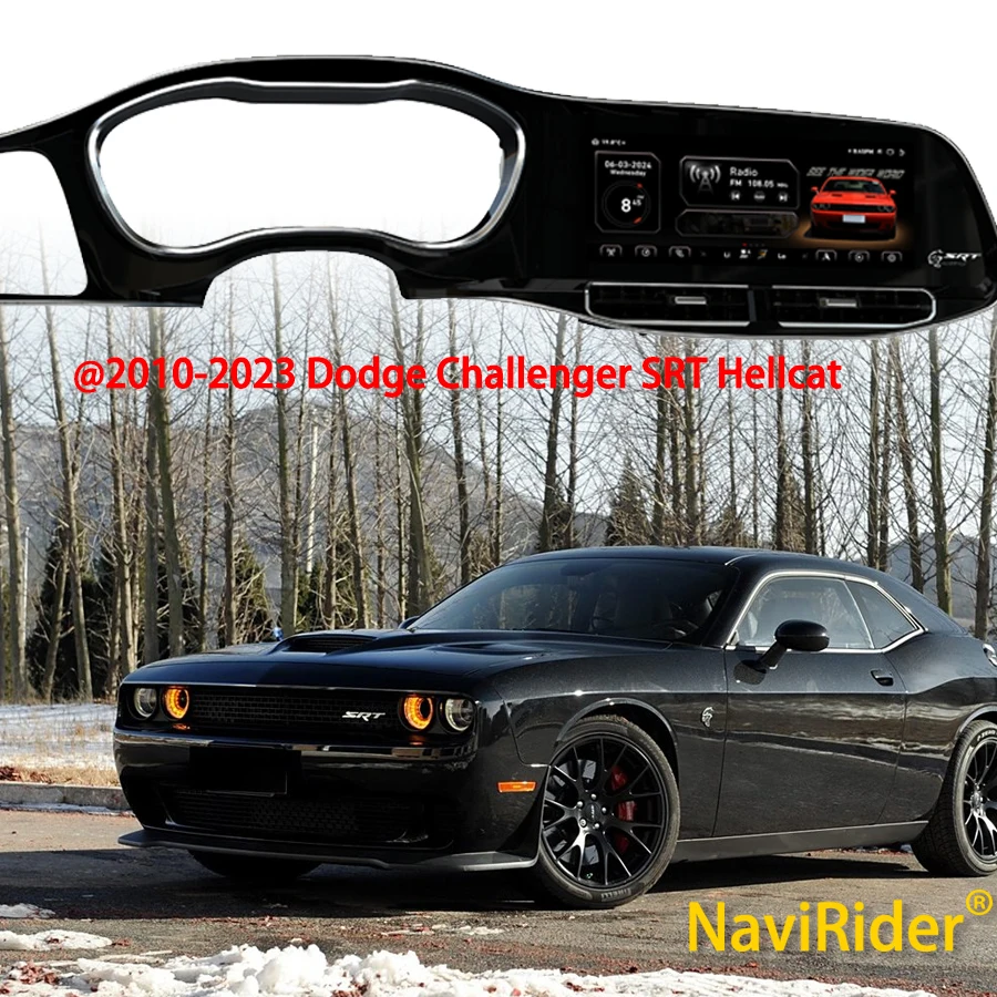 

Автомобильный мультимедийный видеоплеер для Dodge Challenger SRT Hellcat 2010-2023 с GPS-навигацией, головное устройство для Carplay с экраном 12,3 дюйма Android