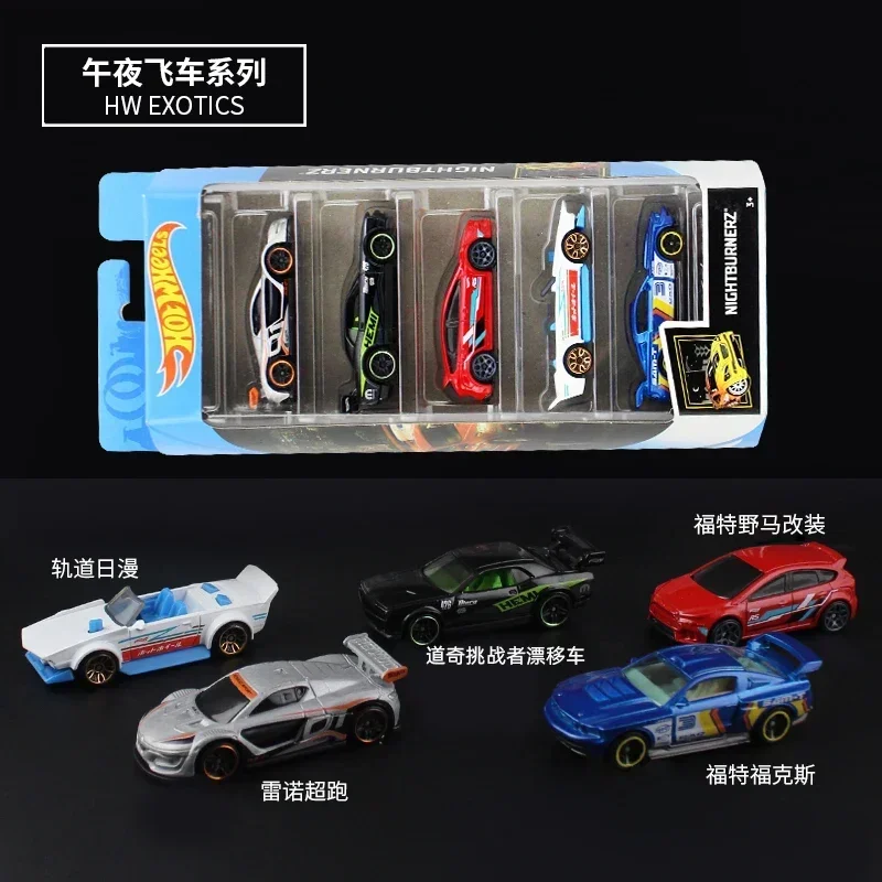 Ruote calde originali 5 pezzi auto sportiva Set 1:64 metallo auto giocattolo Hotwheels Mini ragazzo giocattoli per bambini pista modelli di auto