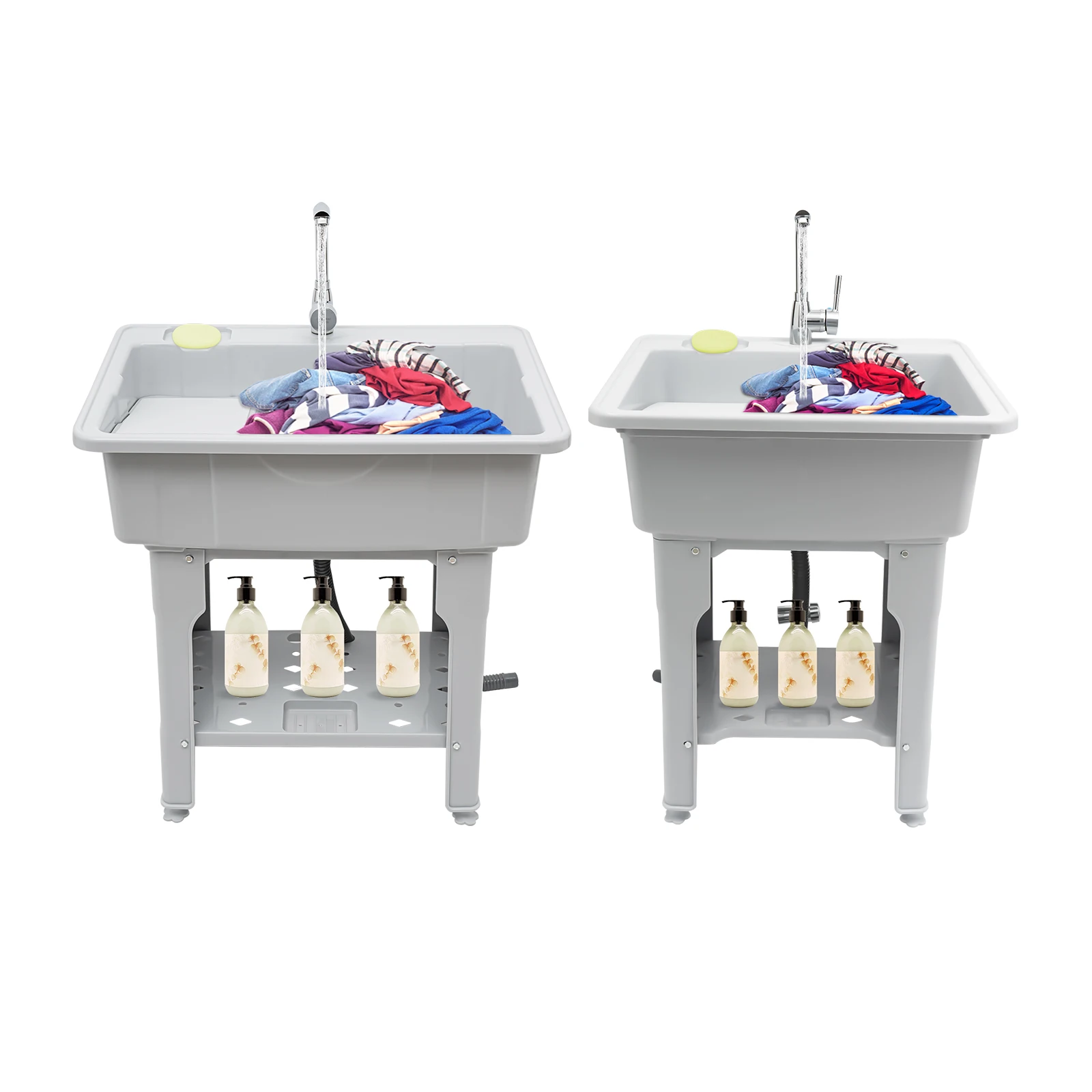 65/80cm Laundry Sink Spacious Utility Sink Utility Sink with Storage Shelf Slop Sink Wash Station