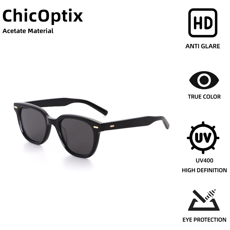

ChicOptix винтажные прямоугольные высококачественные солнцезащитные очки из ацетата UV400, стильные повседневные солнцезащитные очки для вождения для мужчин и женщин
