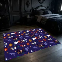 Velvet Donald Duck Halloween Pumpkin Ghost 2D Rug for Living Room and Bedroom, Warm Festive 4