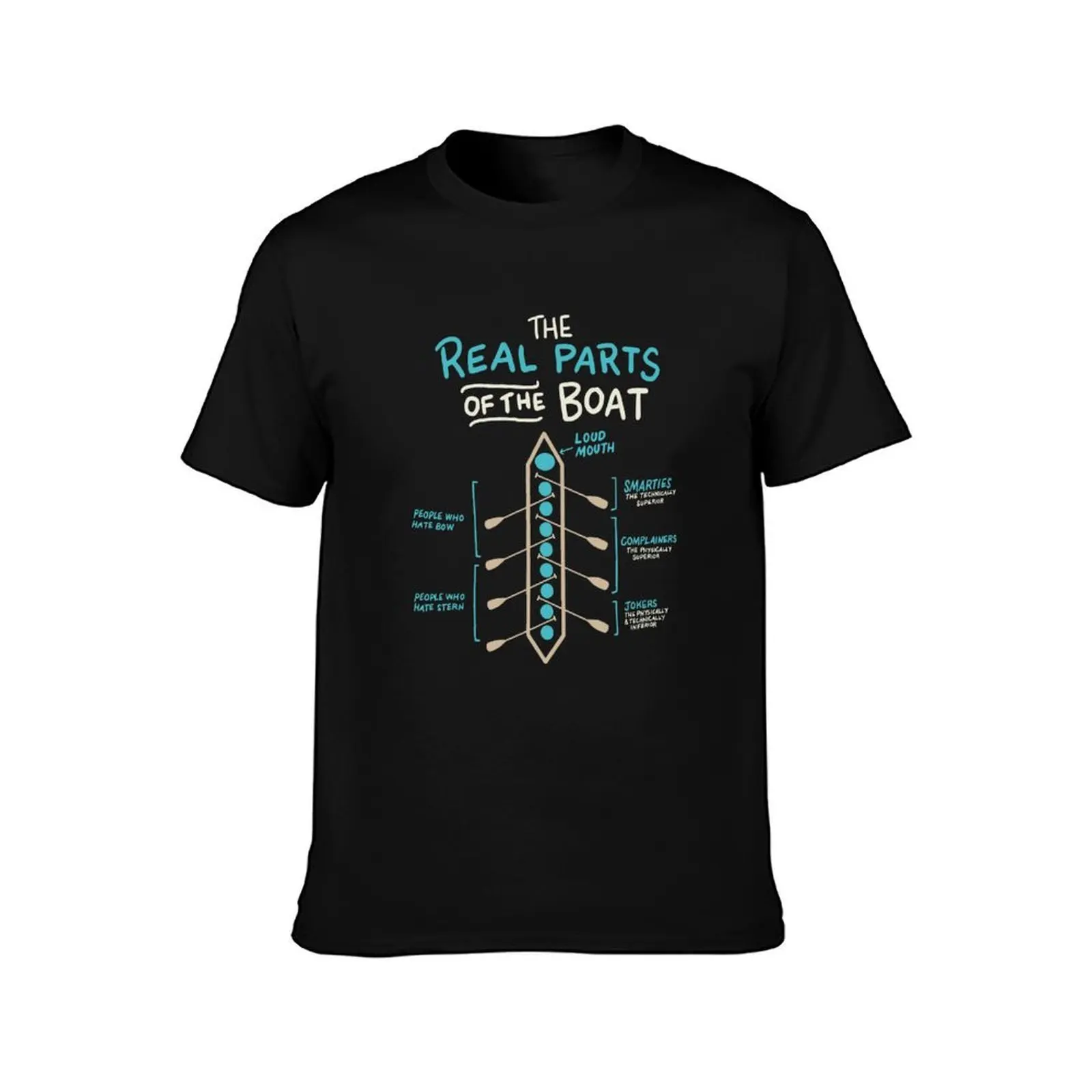 Rowing The Real Parts Of The Boat Funny T-Shirt Everyday Wear Basic Short Sleeve Top T-Shirt