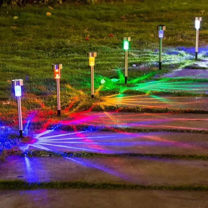 Lampu halaman rumput surya, lampu taman luar ruangan tenaga surya tahan air untuk halaman belakang halaman rumput teras dekoratif