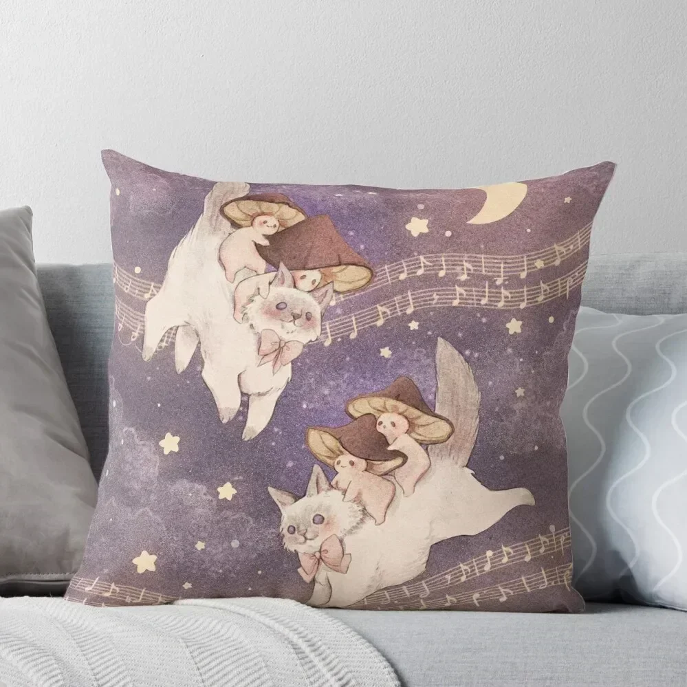 Starlit Cat Adventure - Background Throw Pillow christmas pillow case pillow cover christmas