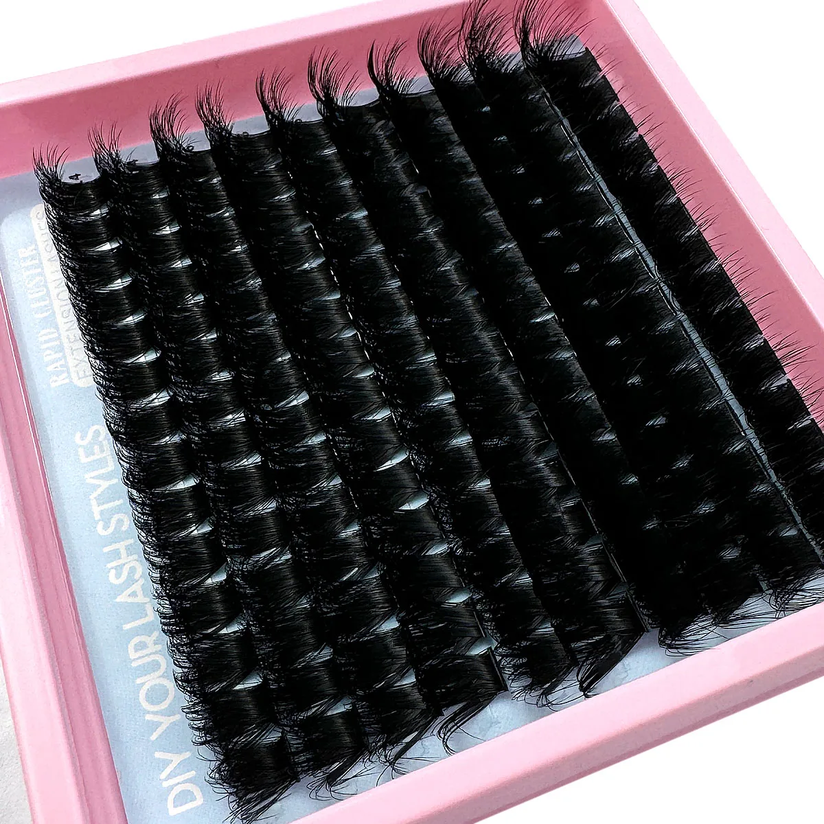 60D-200D 플러피 DIY 클러스터 속눈썹 - 14-20mm 혼합 길이 속눈썹 연장 0.07mm 러시안 D 컬 재사용 가능 드라마틱 속눈썹