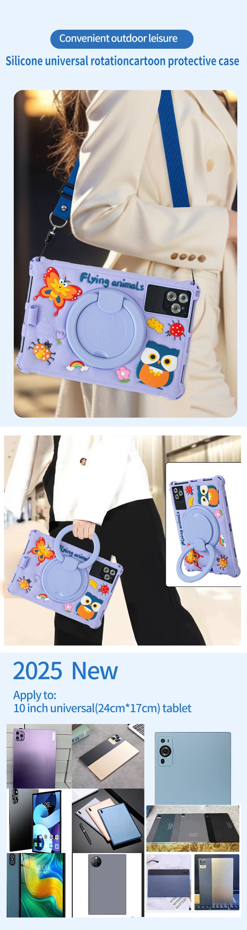 New 10.1-inch Kids Tablet 4G LTE Android 13 Go WIFI Octa Cor Processor 8GB RAM 64GB ROM Butterfly Case