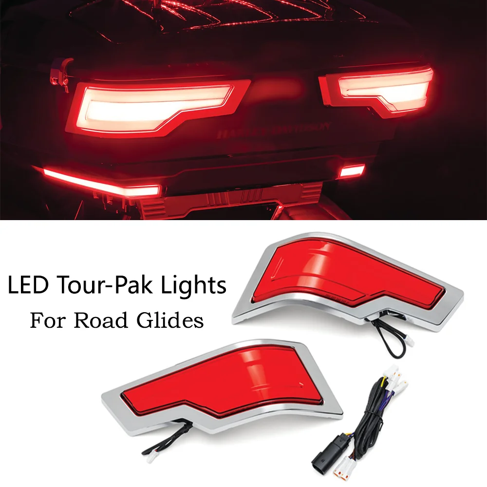 For Harley Road King Electra Glide Street Glide Road Glide Accessories Trunk Decorative Lights Kit LED Turn Light Brake Lamp