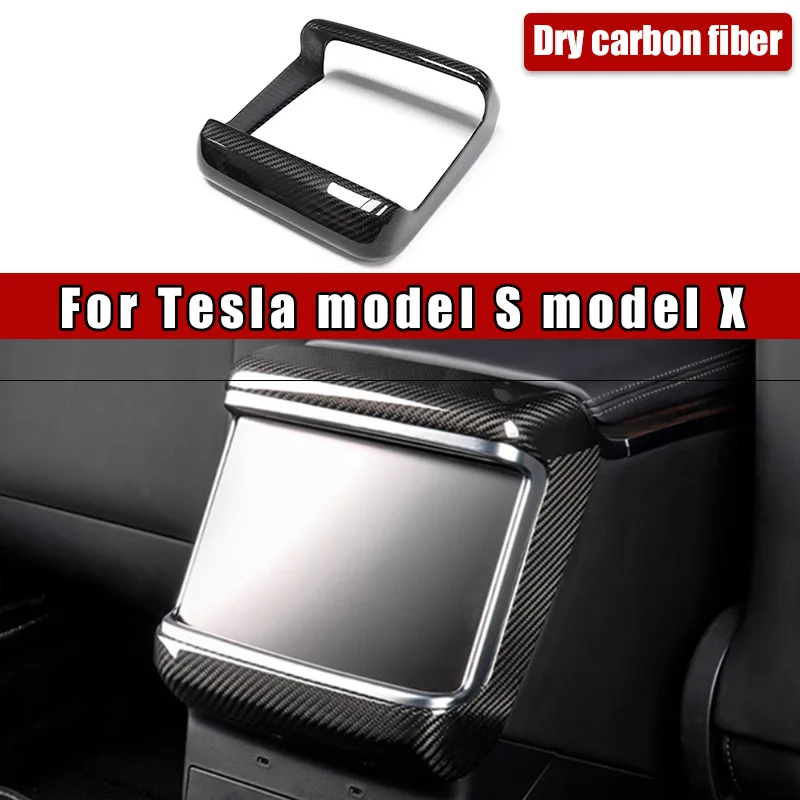 

Dry carbon display screen frame cover suitable for Tesla Model X/S true carbon fiber display frame overlay.