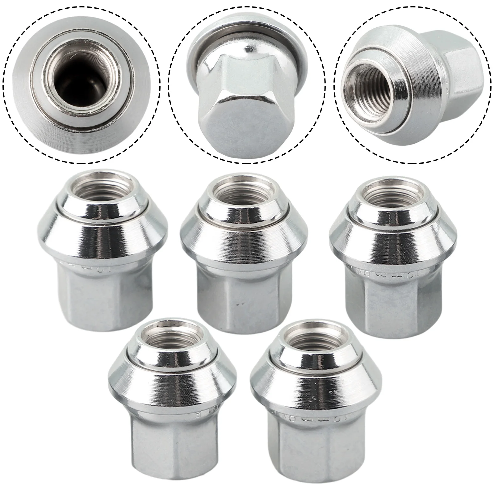 

Set of 5 Chrome Wheel Nuts Compatible with For Ford Focus C30 C70 II S40 II V40 V50 Featuring OEM Numbers for Wheel Maintenance