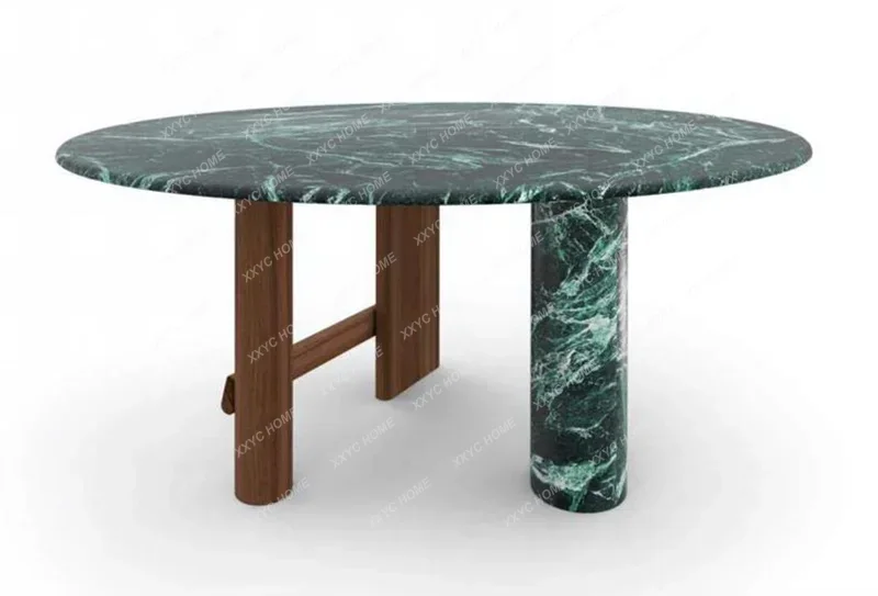 natural marble round dining table Modern simple stone dining table