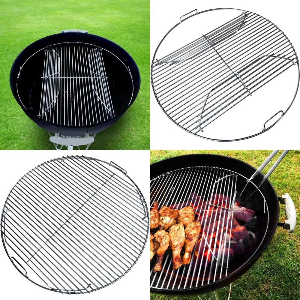 

22 201 Stainless Steel Hinged Cooking Grate for Weber 22 Kettle Charcoal Grills